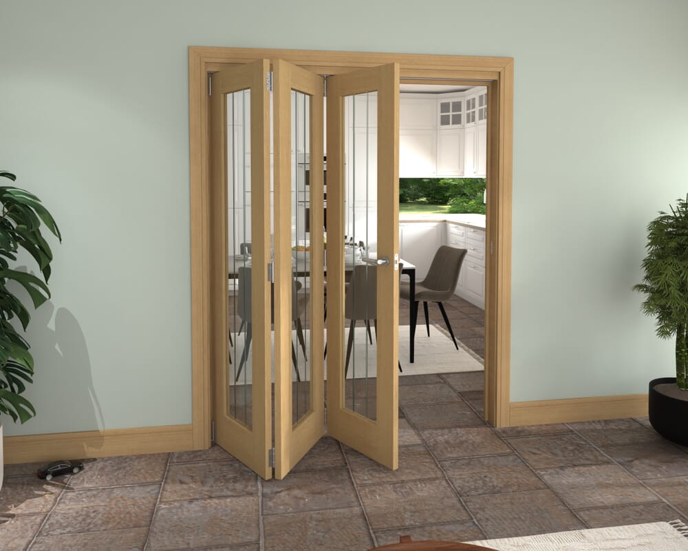 1674x2060x133mm Mexicano Oak P10 Prefinished Roomfold Grande (3+0)
