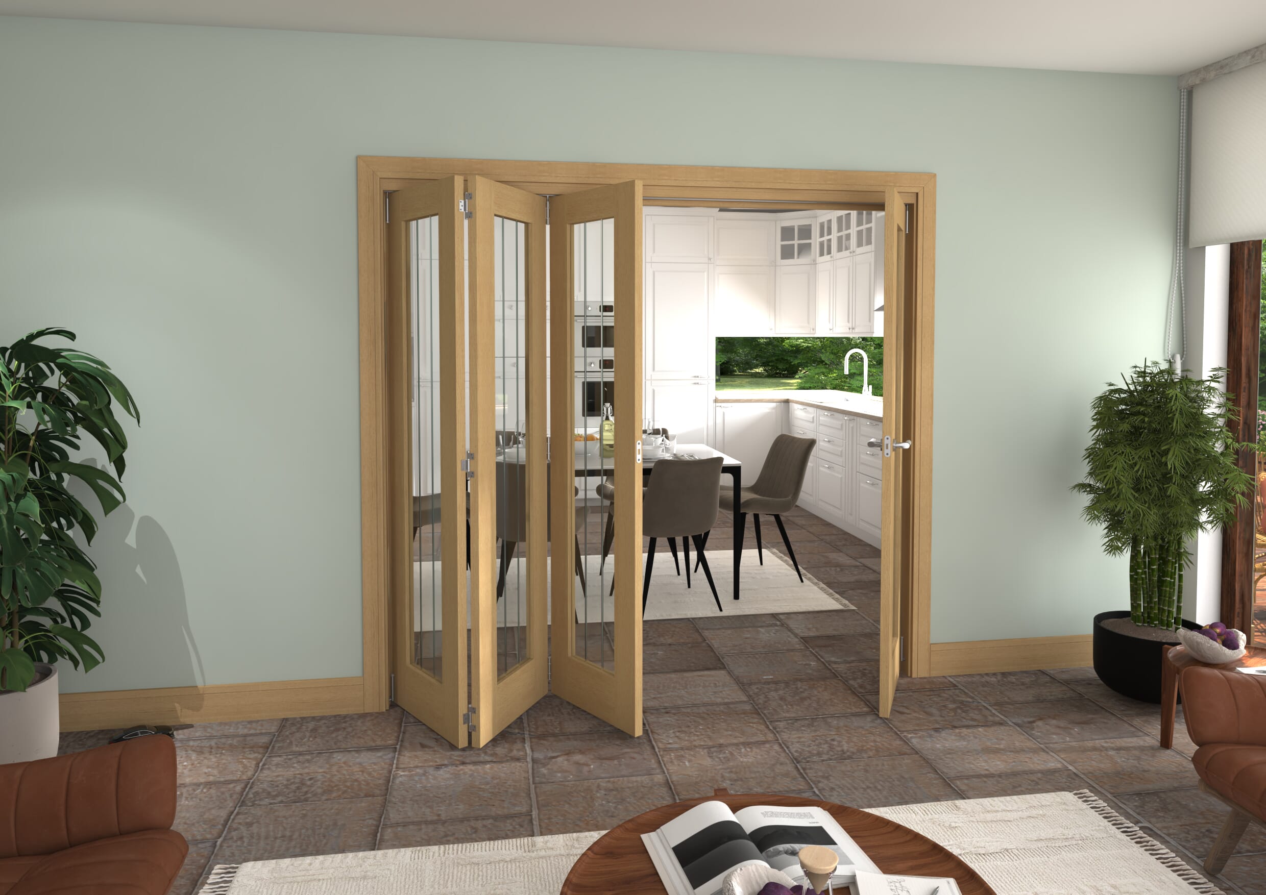 2220x2060x133mm Mexicano Oak P10 Prefinished Roomfold Grande (3+1)