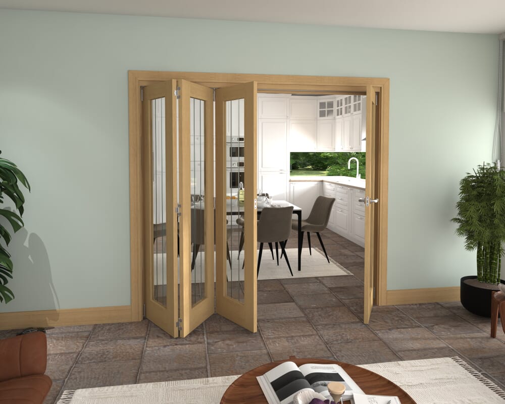 2220x2060x133mm Mexicano Oak P10 Prefinished Roomfold Grande (3+1)