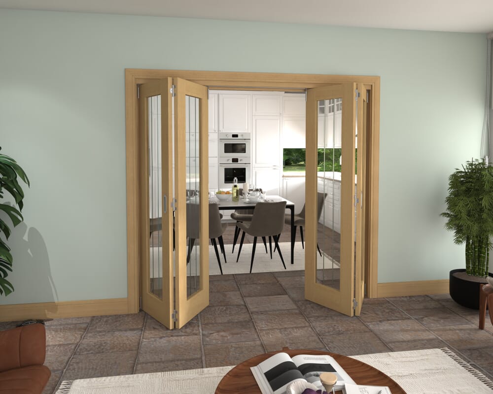 2220x2060x133mm Mexicano Oak P10 Prefinished Roomfold Grande (2+2)