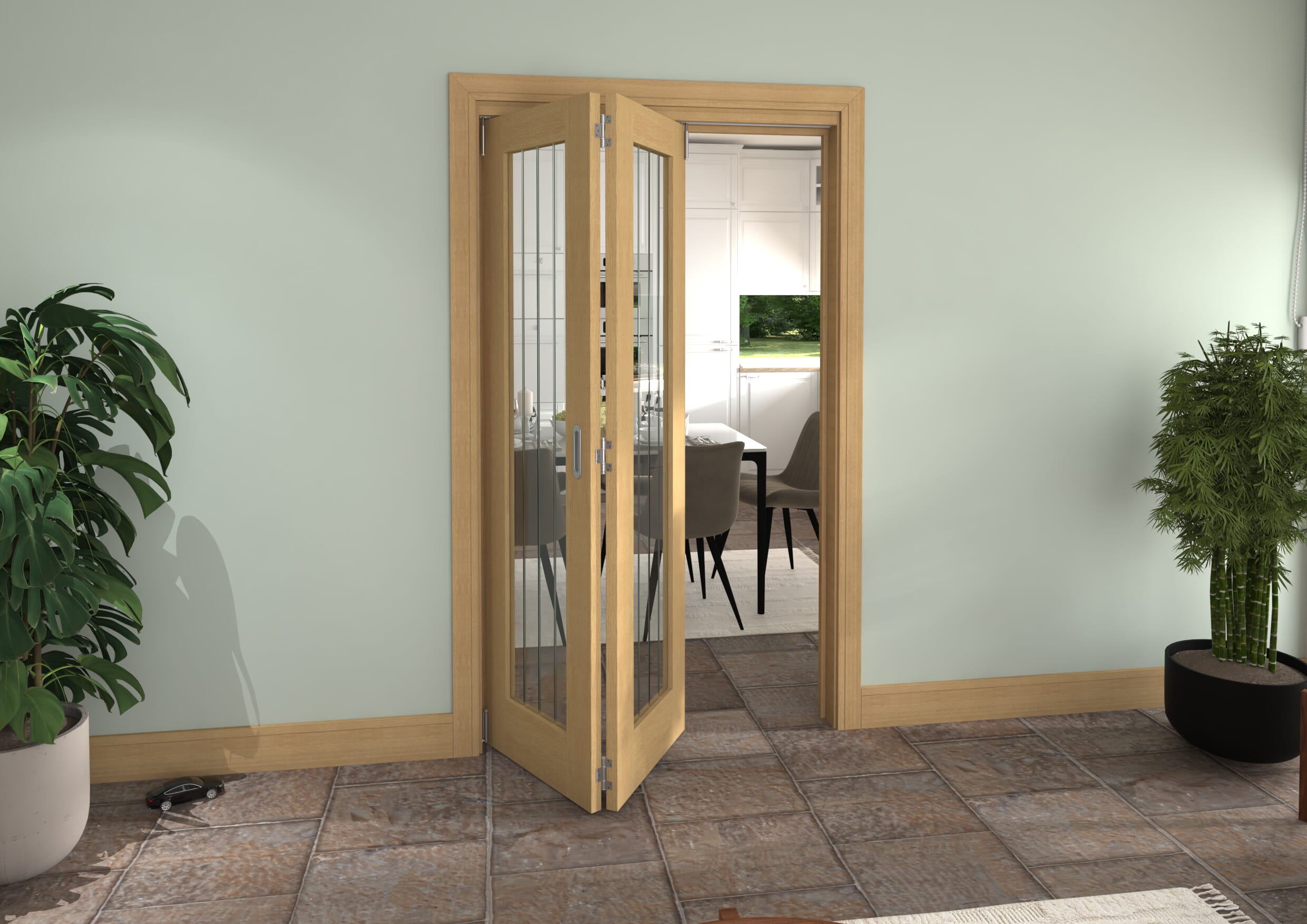 1221x2060x133mm Mexicano Oak P10 Prefinished Roomfold Grande (2+0)