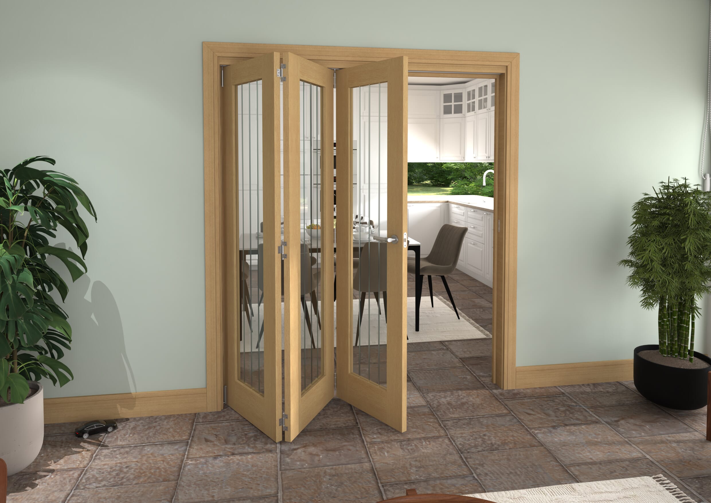 1794x2060x133mm Mexicano Oak P10 Prefinished Roomfold Grande (3+0)
