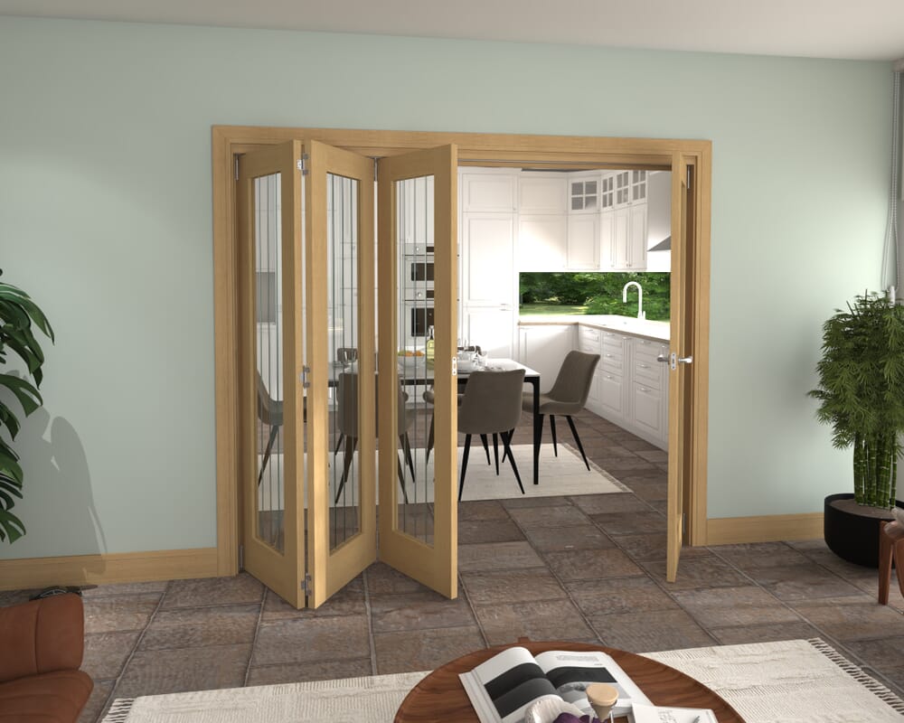 2380x2060x133mm Mexicano Oak P10 Prefinished Roomfold Grande (3+1)