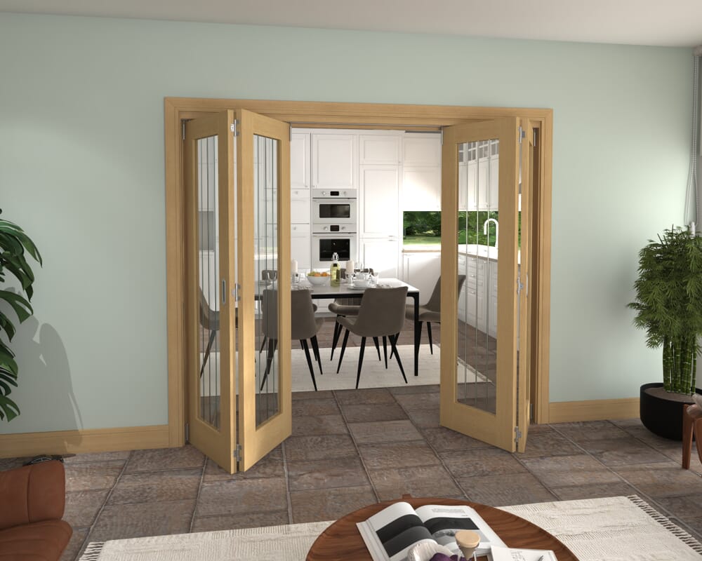 2380x2060x133mm Mexicano Oak P10 Prefinished Roomfold Grande (2+2)
