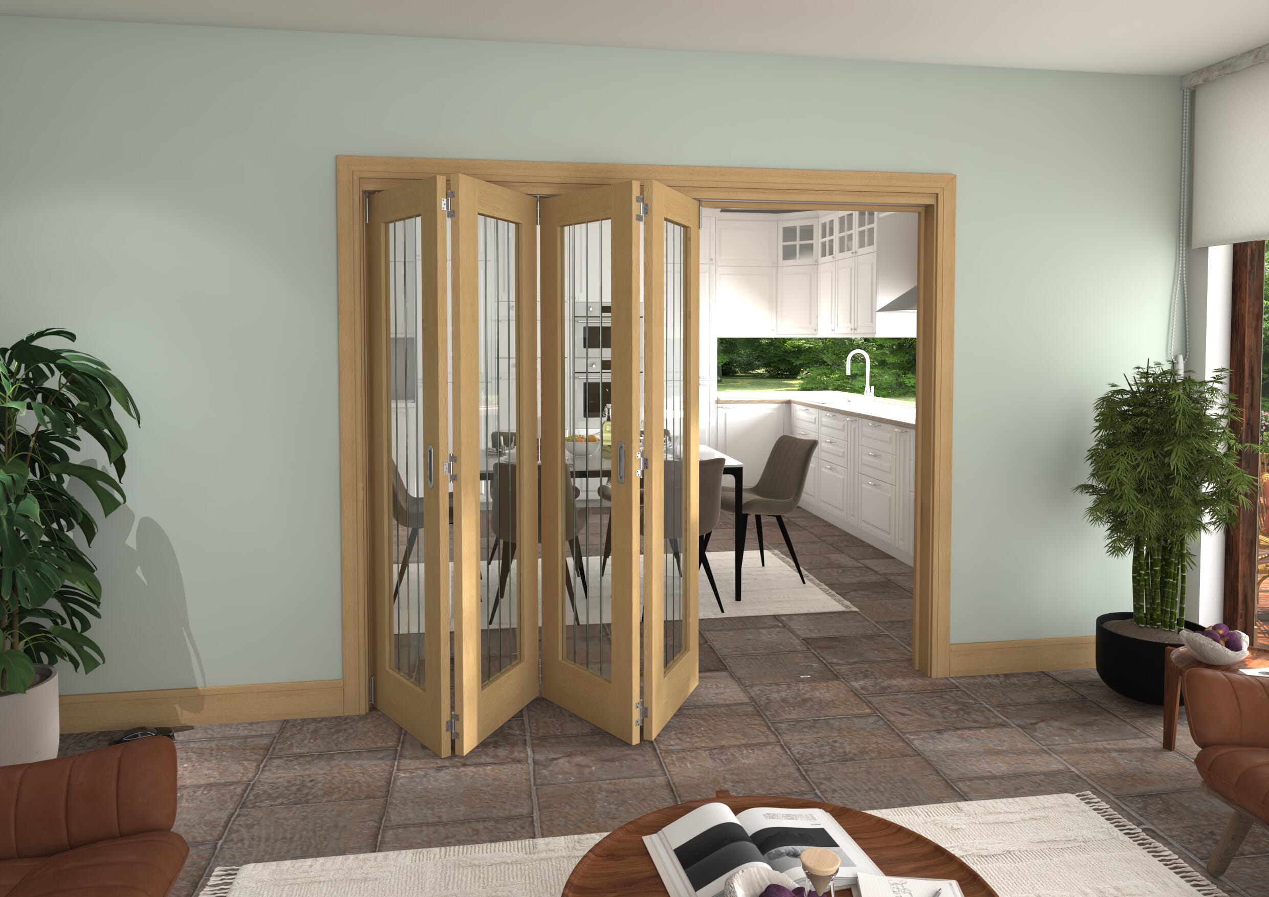 2373x2060x133mm Mexicano Oak P10 Prefinished Roomfold Grande (4+0)