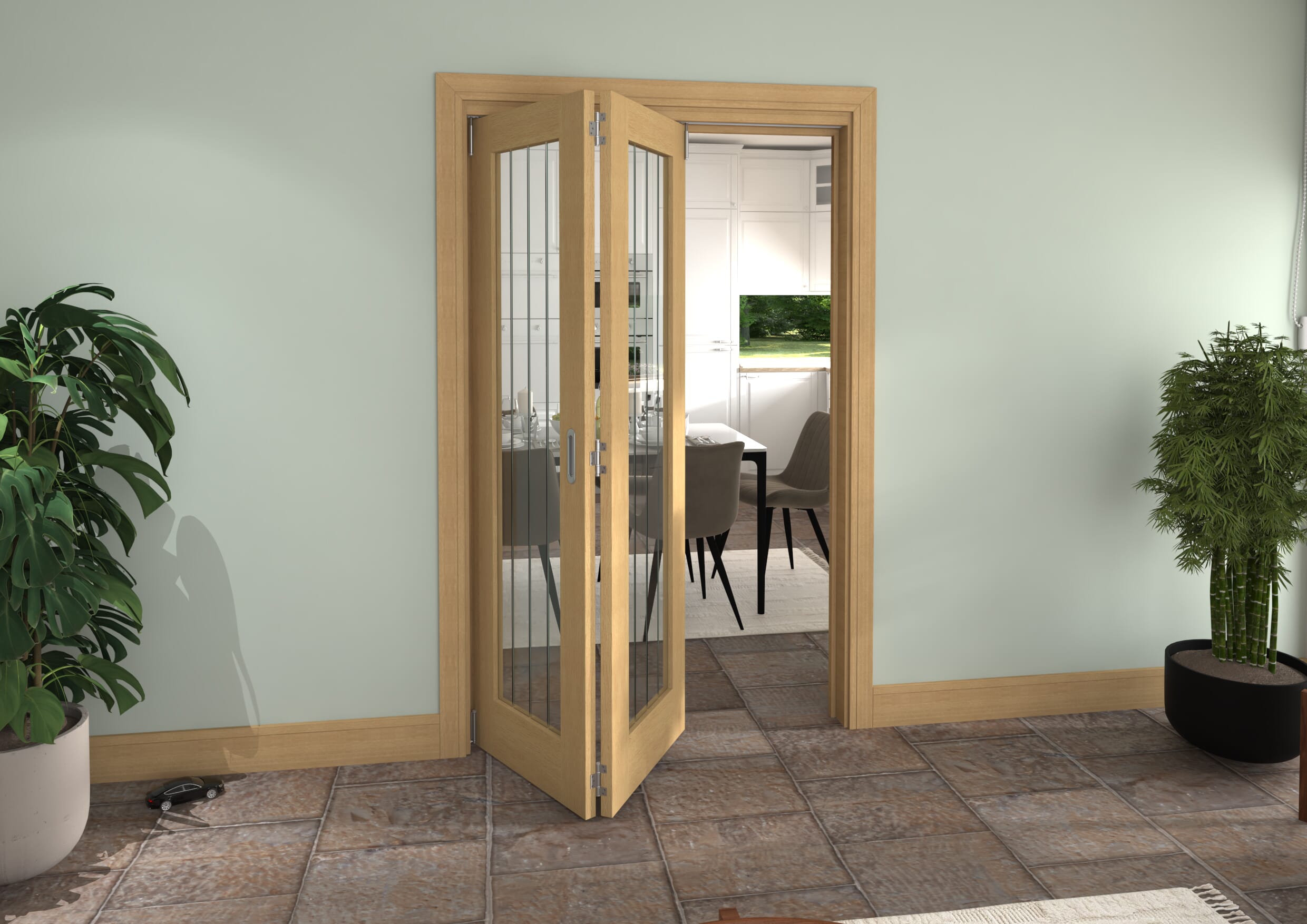 1295x2060x133mm Mexicano Oak P10 Prefinished Roomfold Grande (2+0)