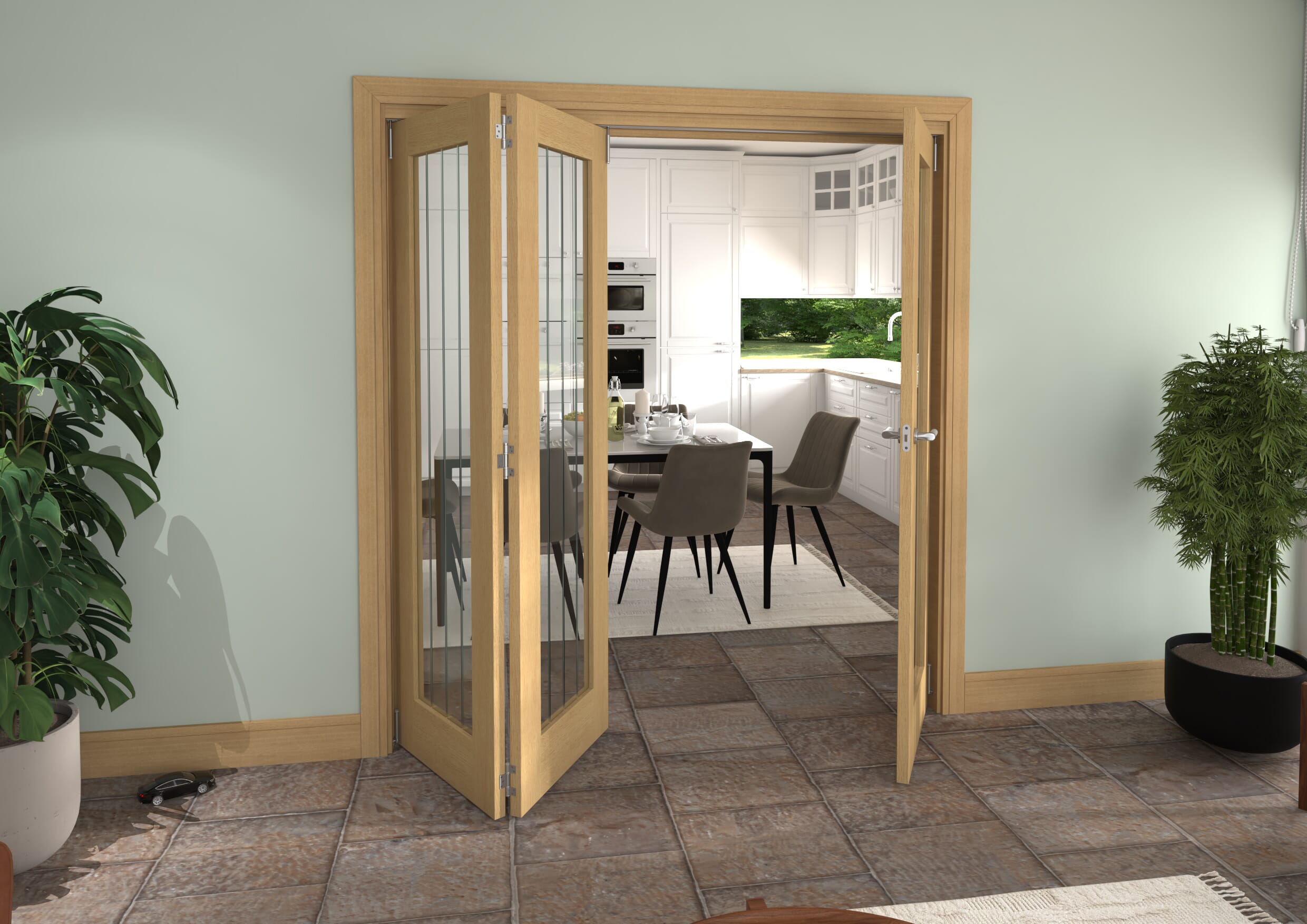 1915x2060x133mm Mexicano Oak P10 Prefinished Roomfold Grande (2+1)