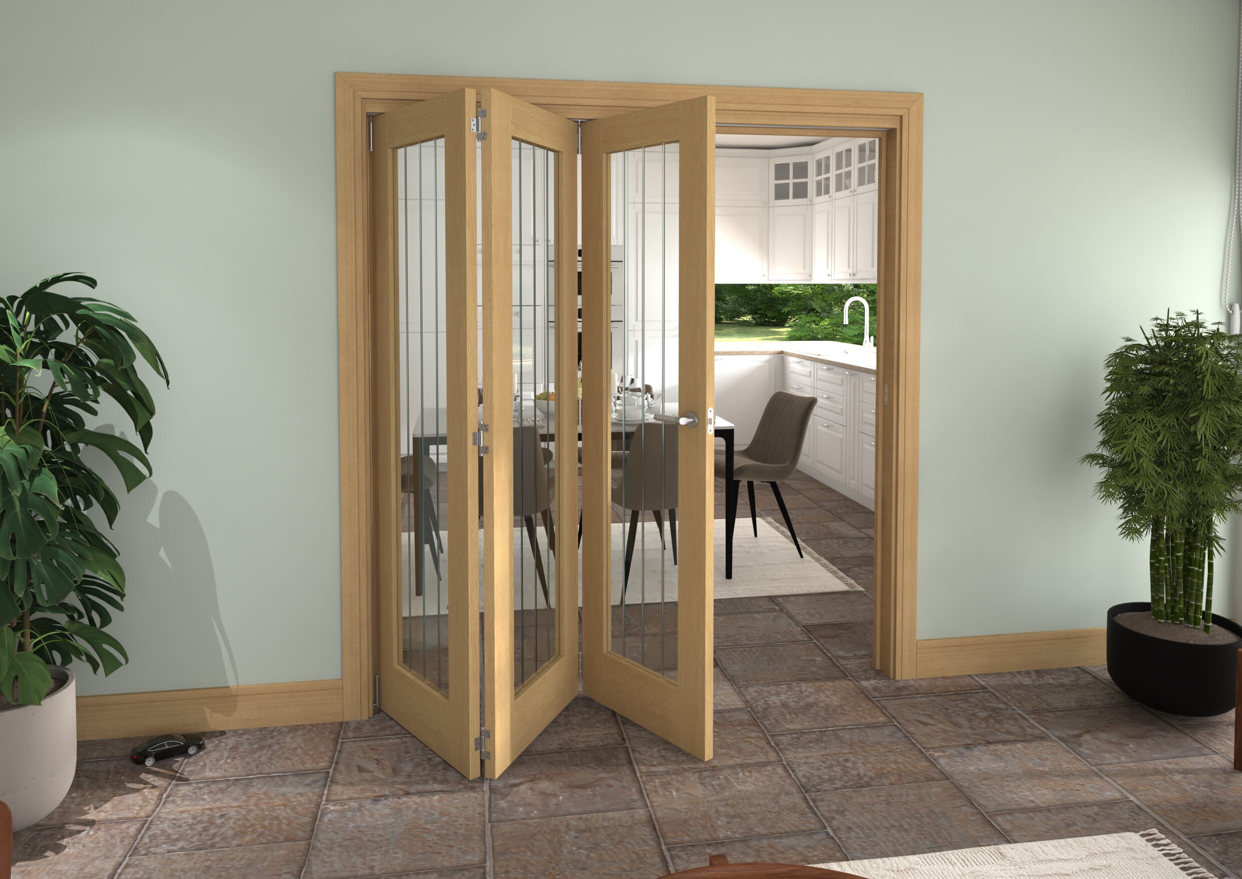 1905x2060x133mm Mexicano Oak P10 Prefinished Roomfold Grande (3+0)