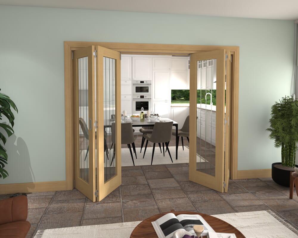 2528x2060x133mm Mexicano Oak P10 Prefinished Roomfold Grande (2+2)