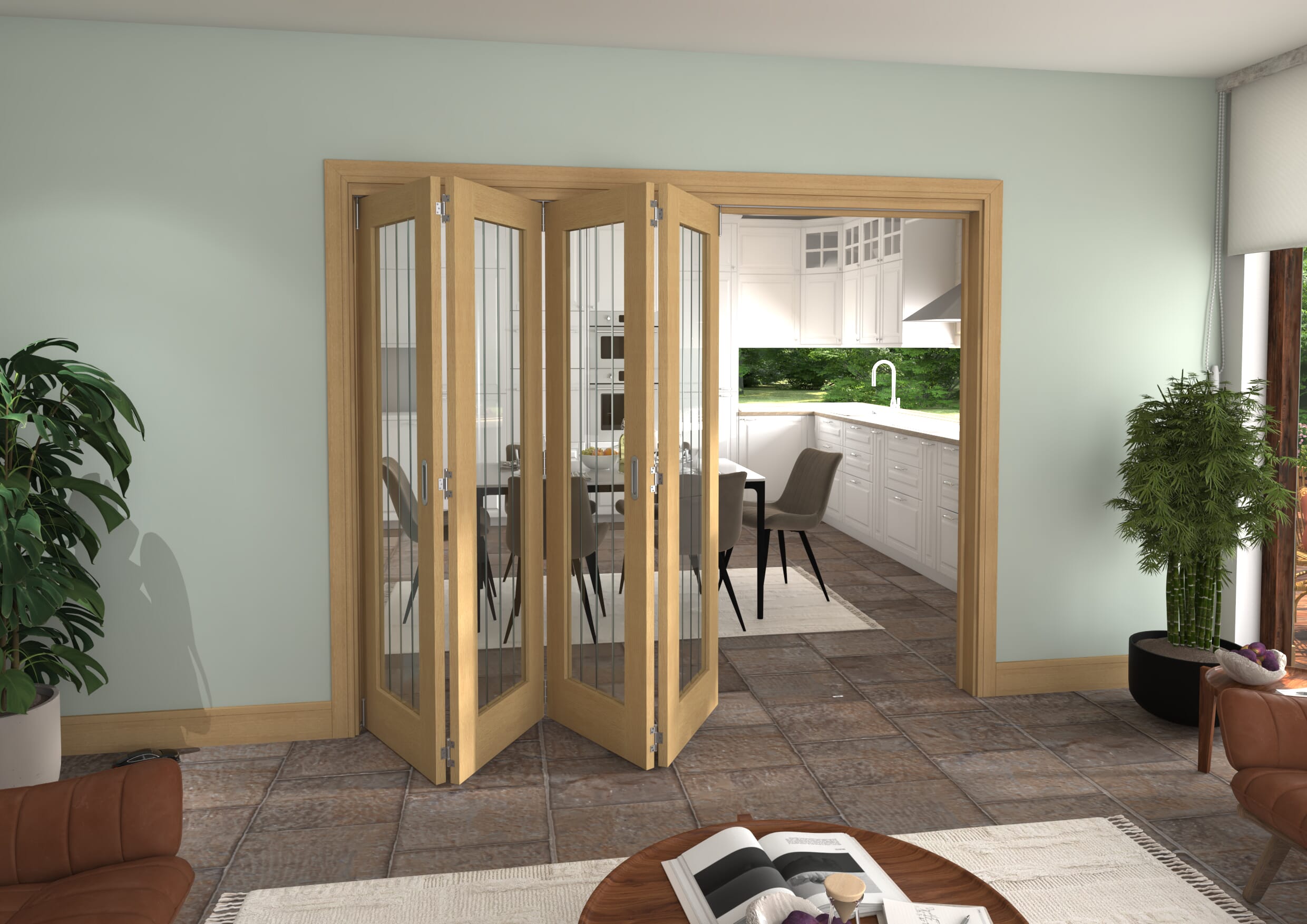 2521x2060x133mm Mexicano Oak P10 Prefinished Roomfold Grande (4+0)