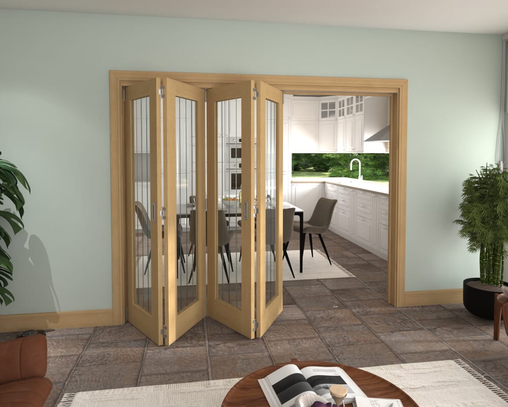 2521x2060x133mm Mexicano Oak P10 Prefinished Roomfold Grande (4+0)