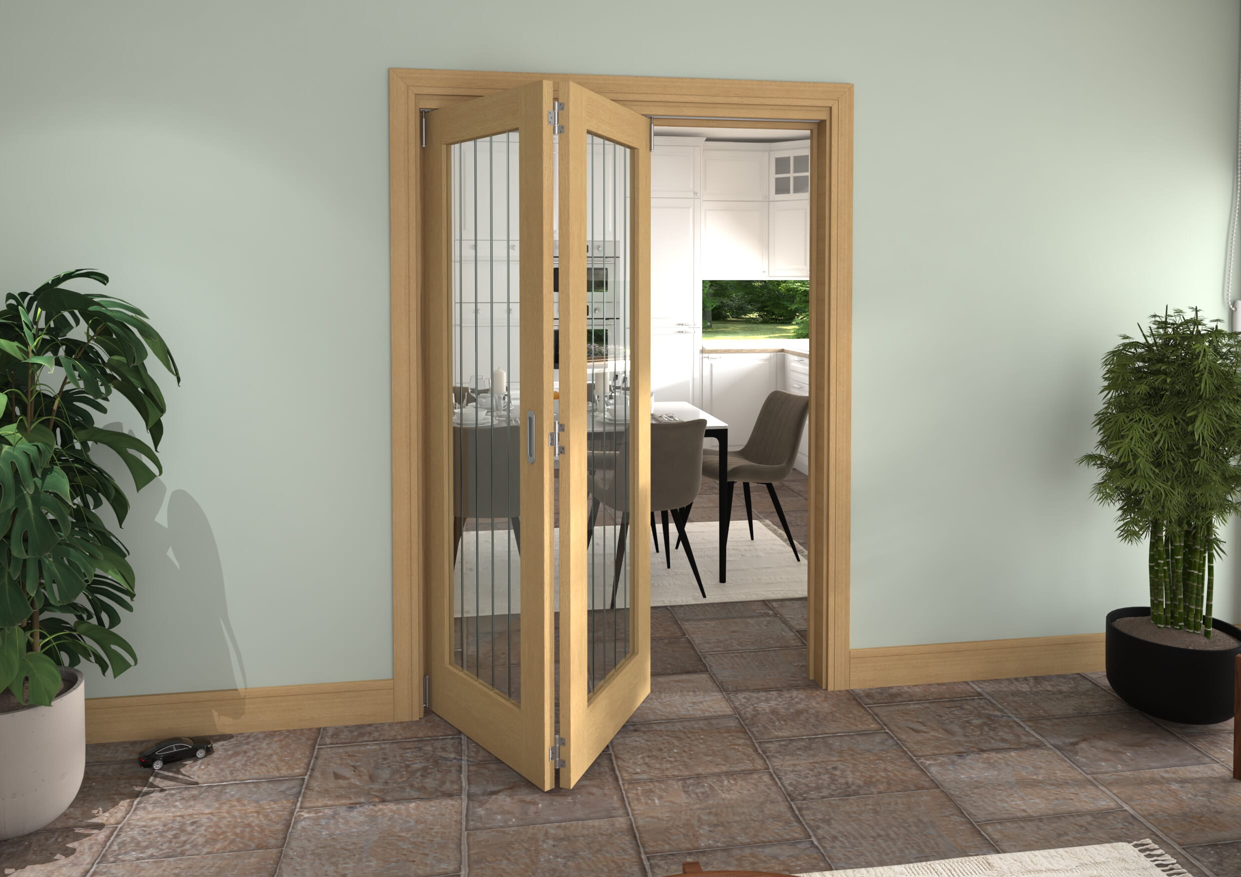 1447x2060x133mm Mexicano Oak P10 Prefinished Roomfold Grande (2+0)