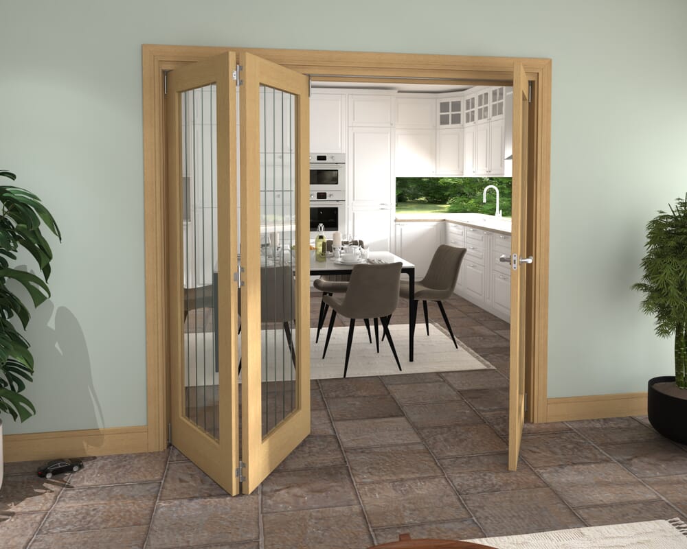 2143x2060x133mm Mexicano Oak P10 Prefinished Roomfold Grande (2+1)