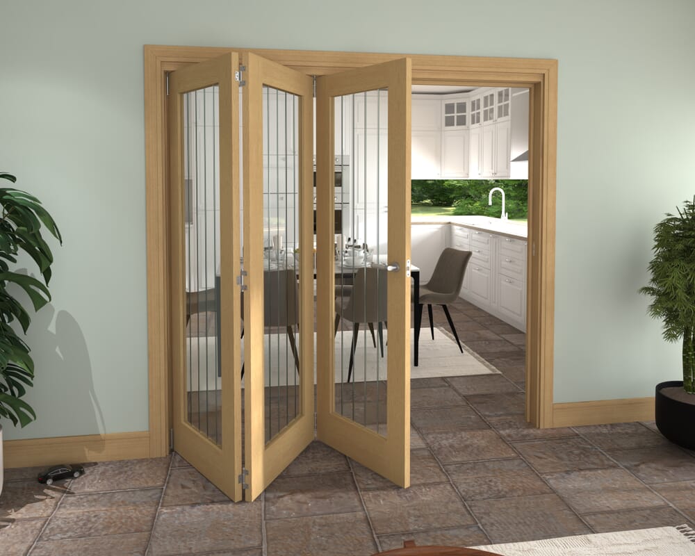 2133x2060x133mm Mexicano Oak P10 Prefinished Roomfold Grande (3+0)