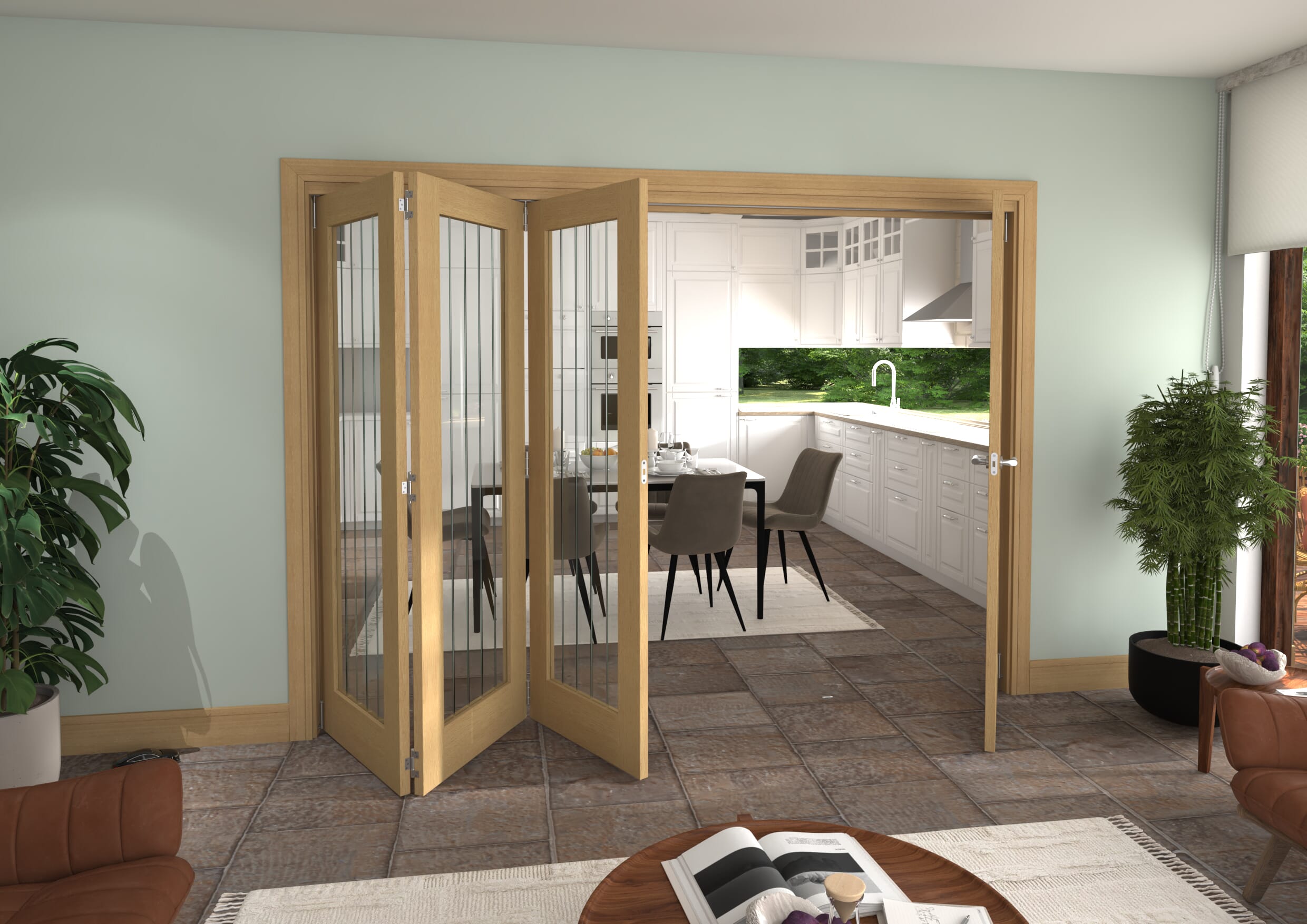 2832x2060x133mm Mexicano Oak P10 Prefinished Roomfold Grande (3+1)