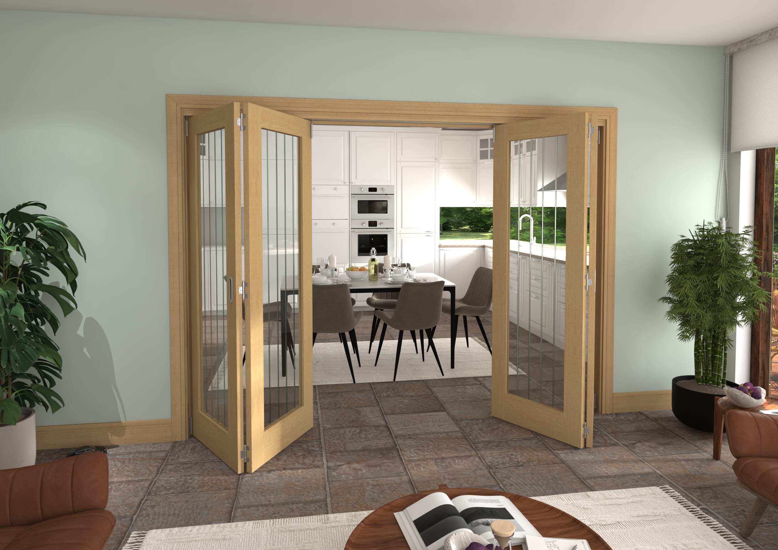 2832x2060x133mm Mexicano Oak P10 Prefinished Roomfold Grande (2+2)