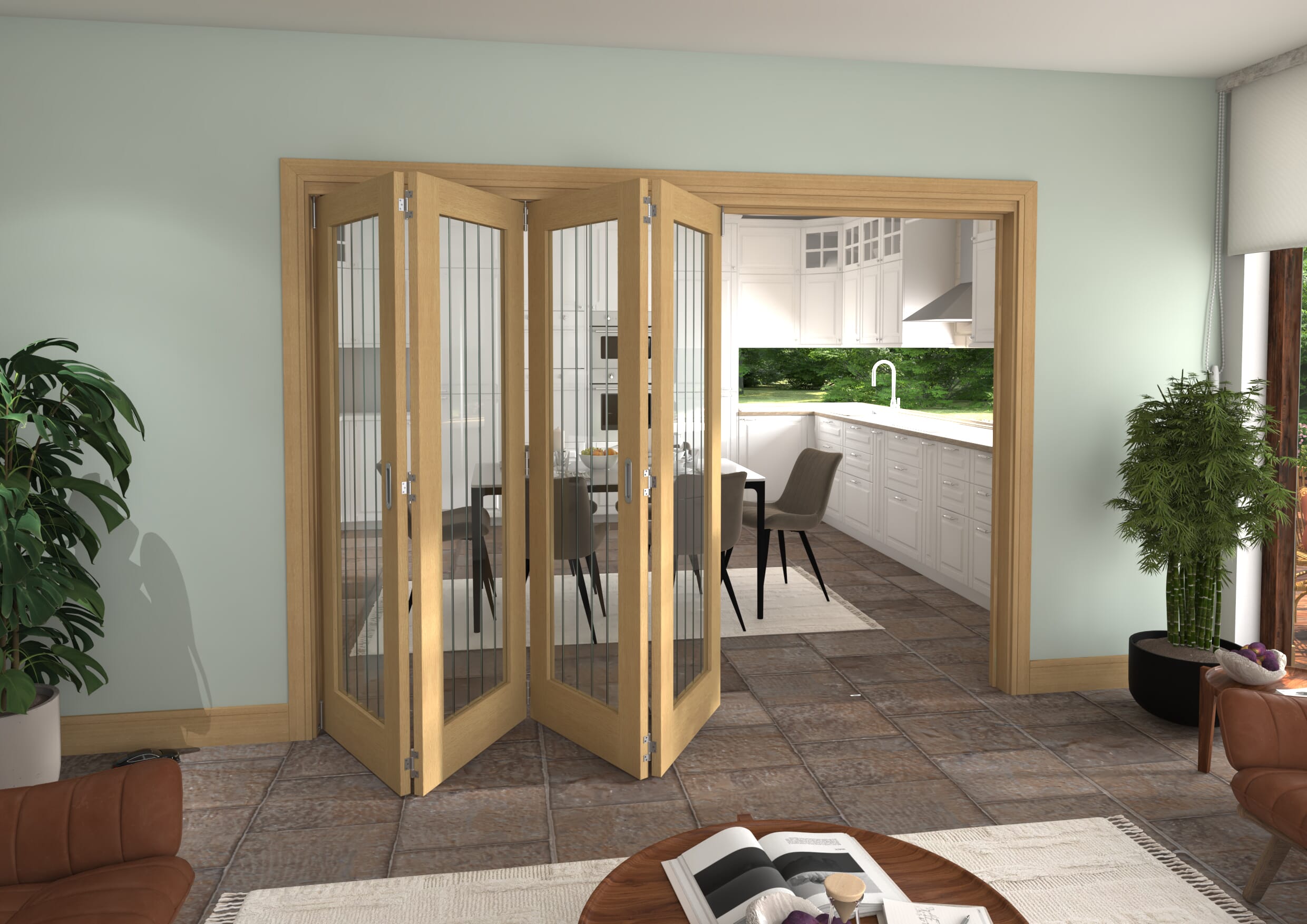 2825x2060x133mm Mexicano Oak P10 Prefinished Roomfold Grande (4+0)
