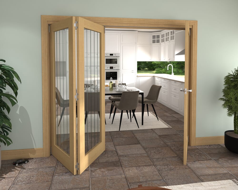 2371x2060x133mm Mexicano Oak P10 Prefinished Roomfold Grande (2+1)