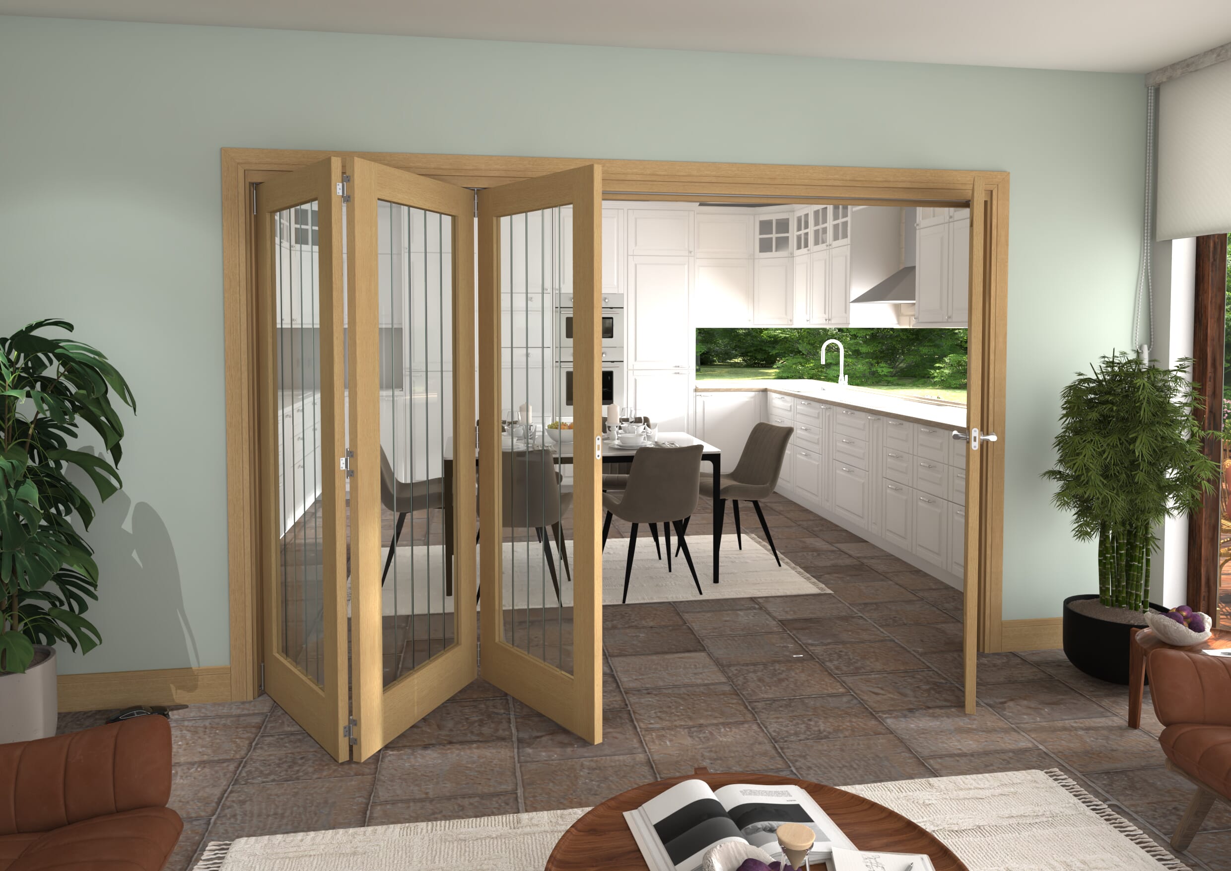 3136x2060x133mm Mexicano Oak P10 Prefinished Roomfold Grande (3+1)