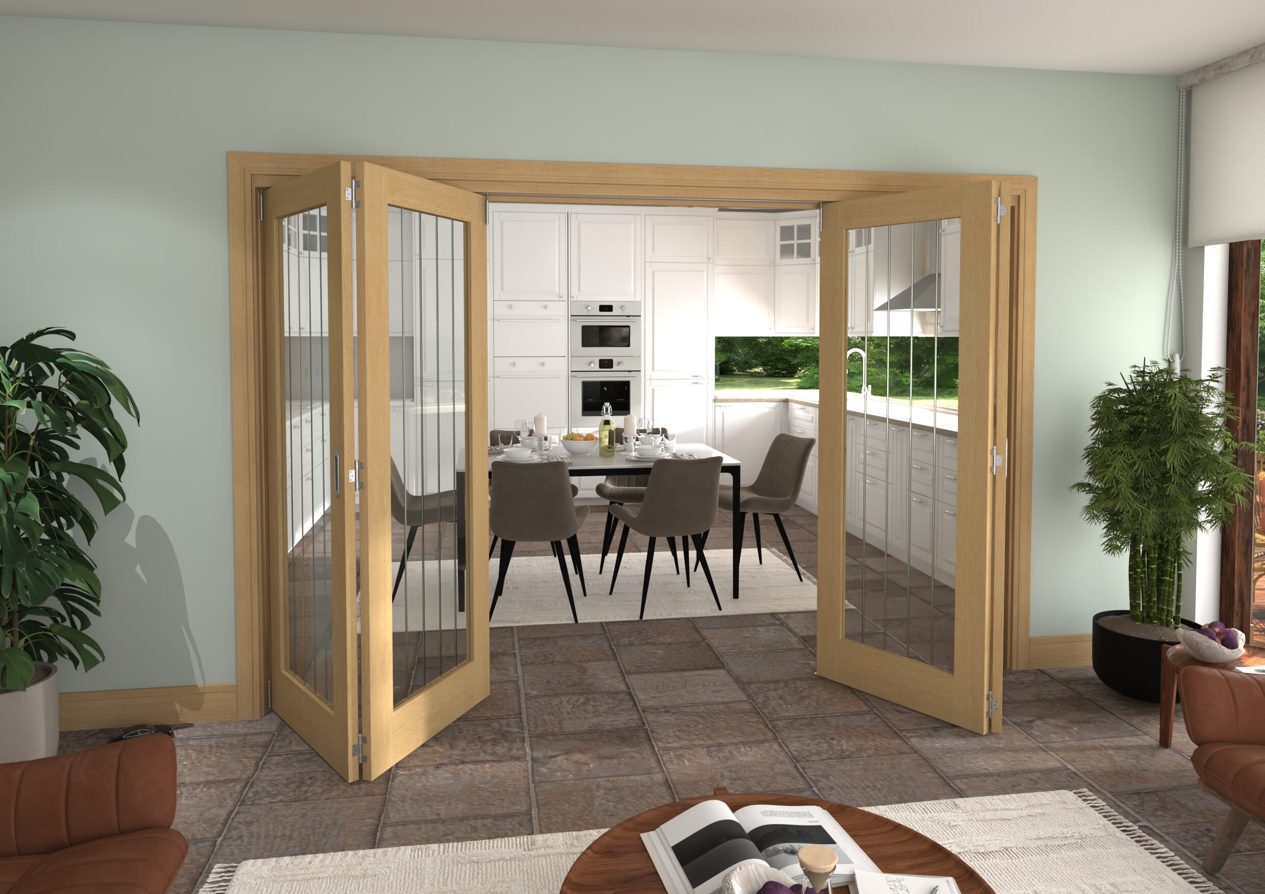 3136x2060x133mm Mexicano Oak P10 Prefinished Roomfold Grande (2+2)