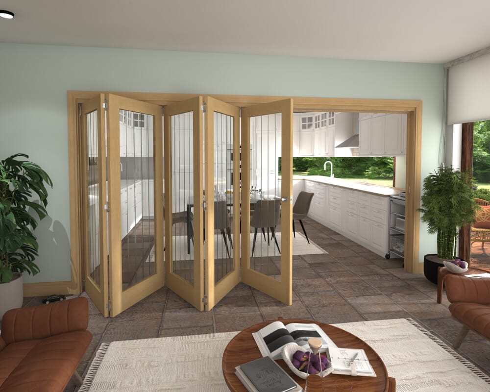 3891x2060x133mm Mexicano Oak P10 Prefinished Roomfold Grande (5+0)
