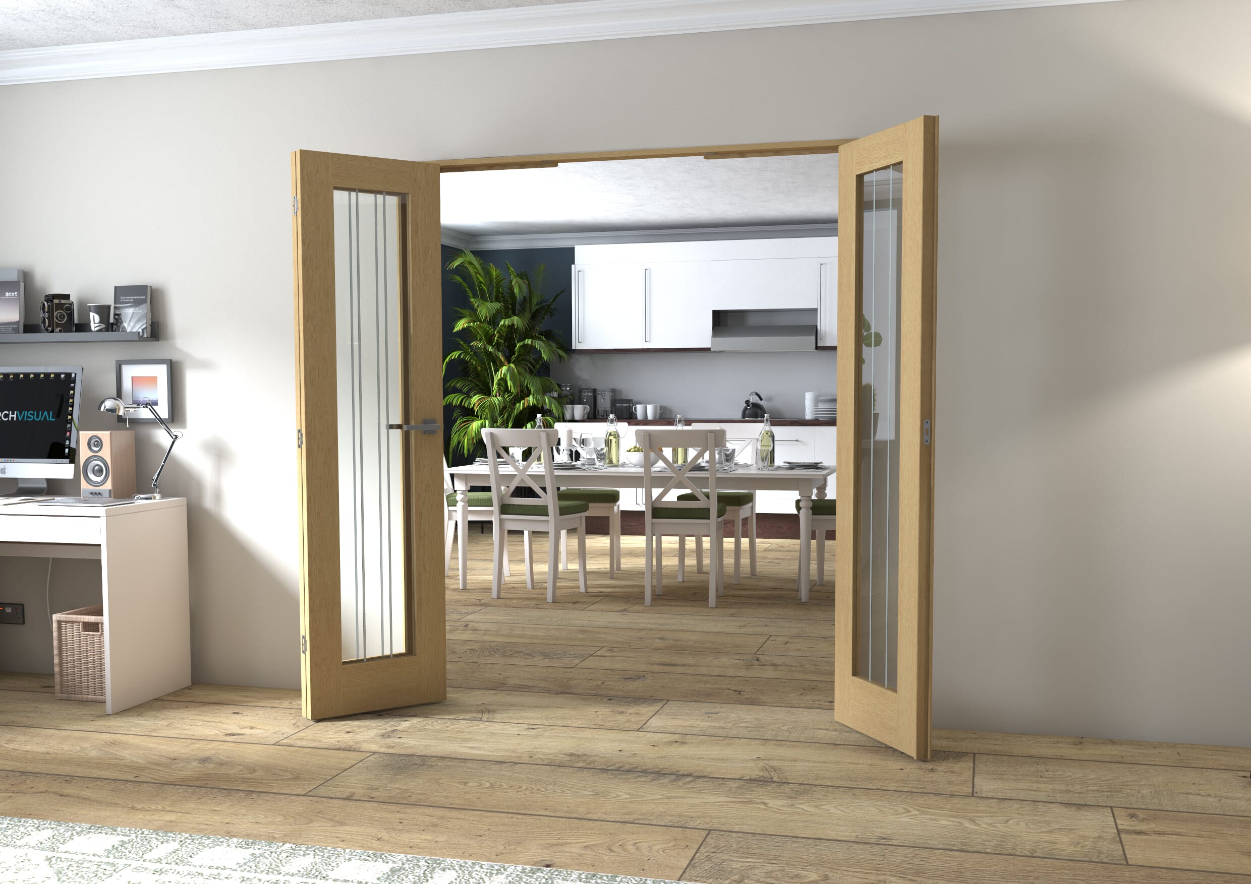 Mexicano Oak P10 Prefinished FrenchFold (2+1 x 533mm doors)