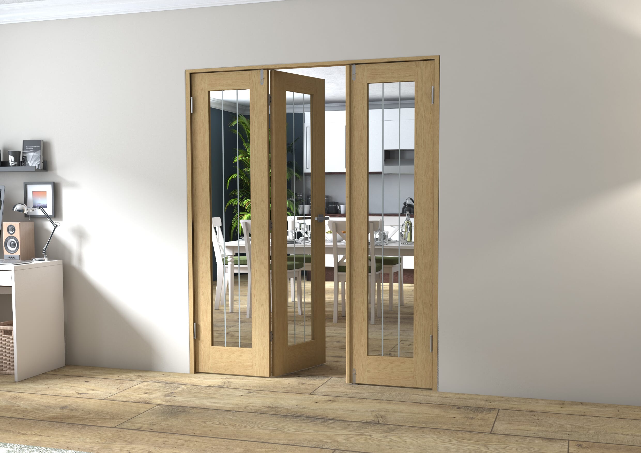 Mexicano Oak P10 Prefinished FrenchFold (2+1 x 533mm doors)