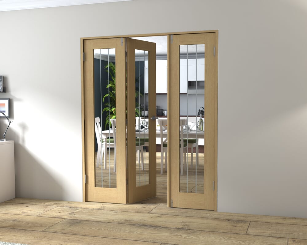 Mexicano Oak P10 Prefinished FrenchFold (2+1 x 533mm doors)