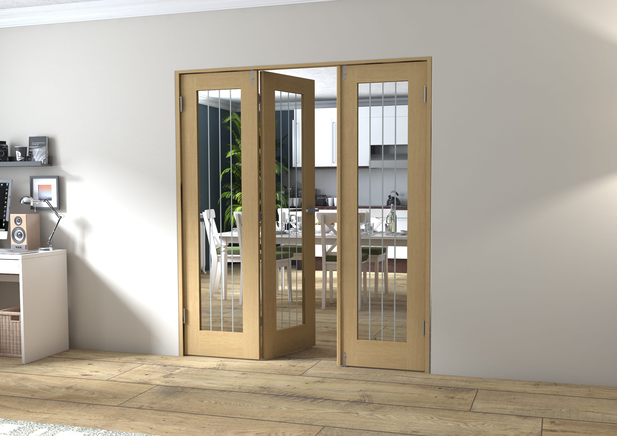 Mexicano Oak P10 Prefinished FrenchFold (2+1 x 573mm doors)