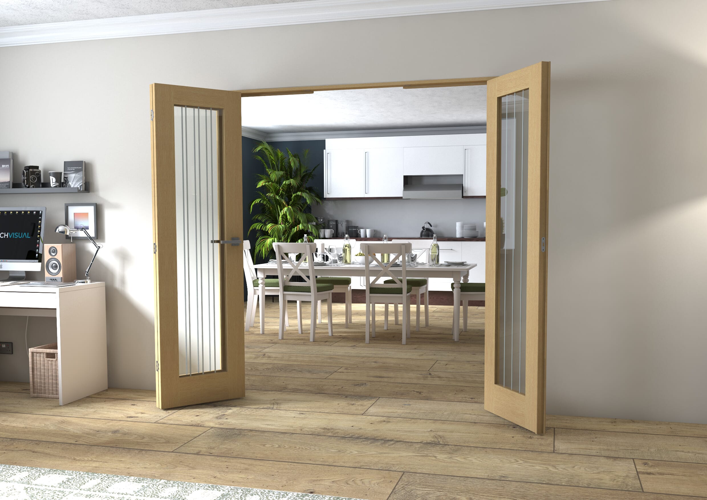 Mexicano Oak P10 Prefinished FrenchFold (2+1 x 573mm doors)