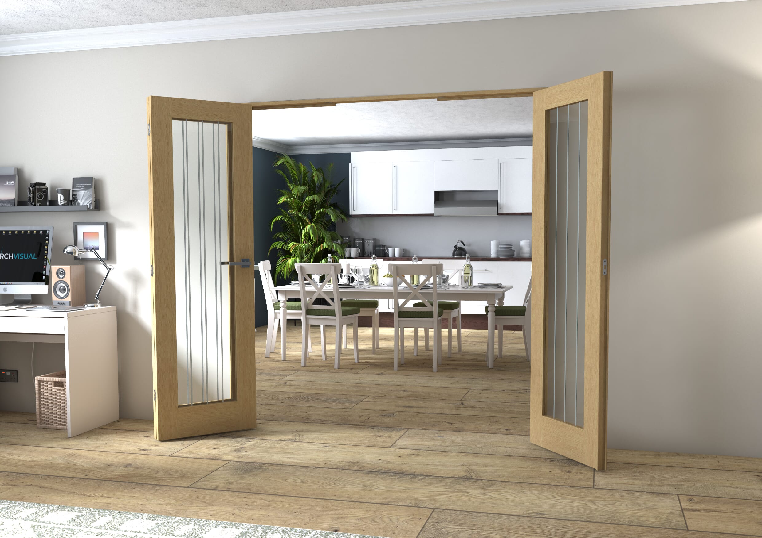 Mexicano Oak P10 Prefinished FrenchFold (2+1 x 610mm doors)