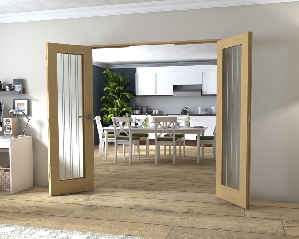 Mexicano Oak P10 Prefinished FrenchFold (2+1 x 610mm doors)
