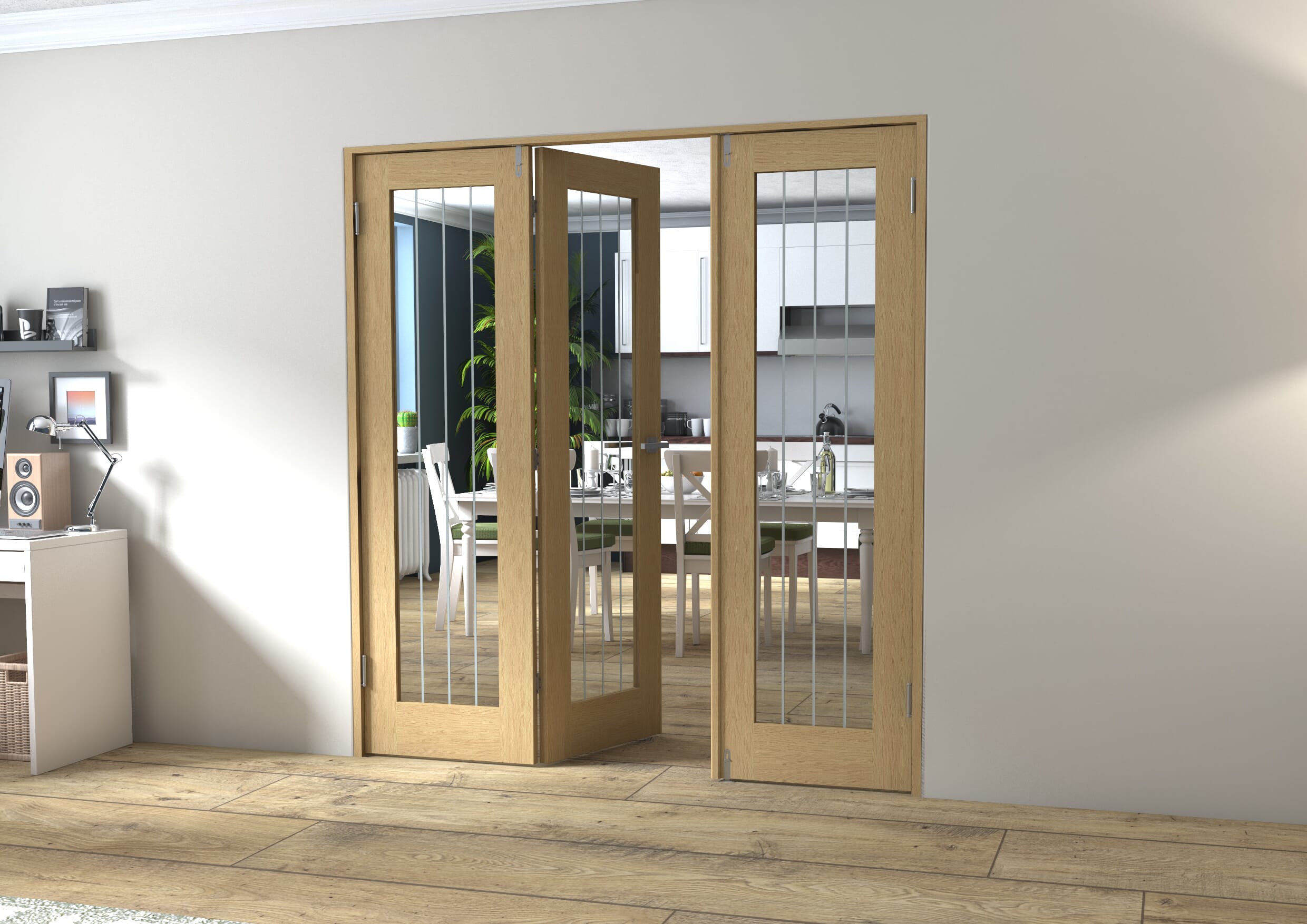 Mexicano Oak P10 Prefinished FrenchFold (2+1 x 610mm doors)