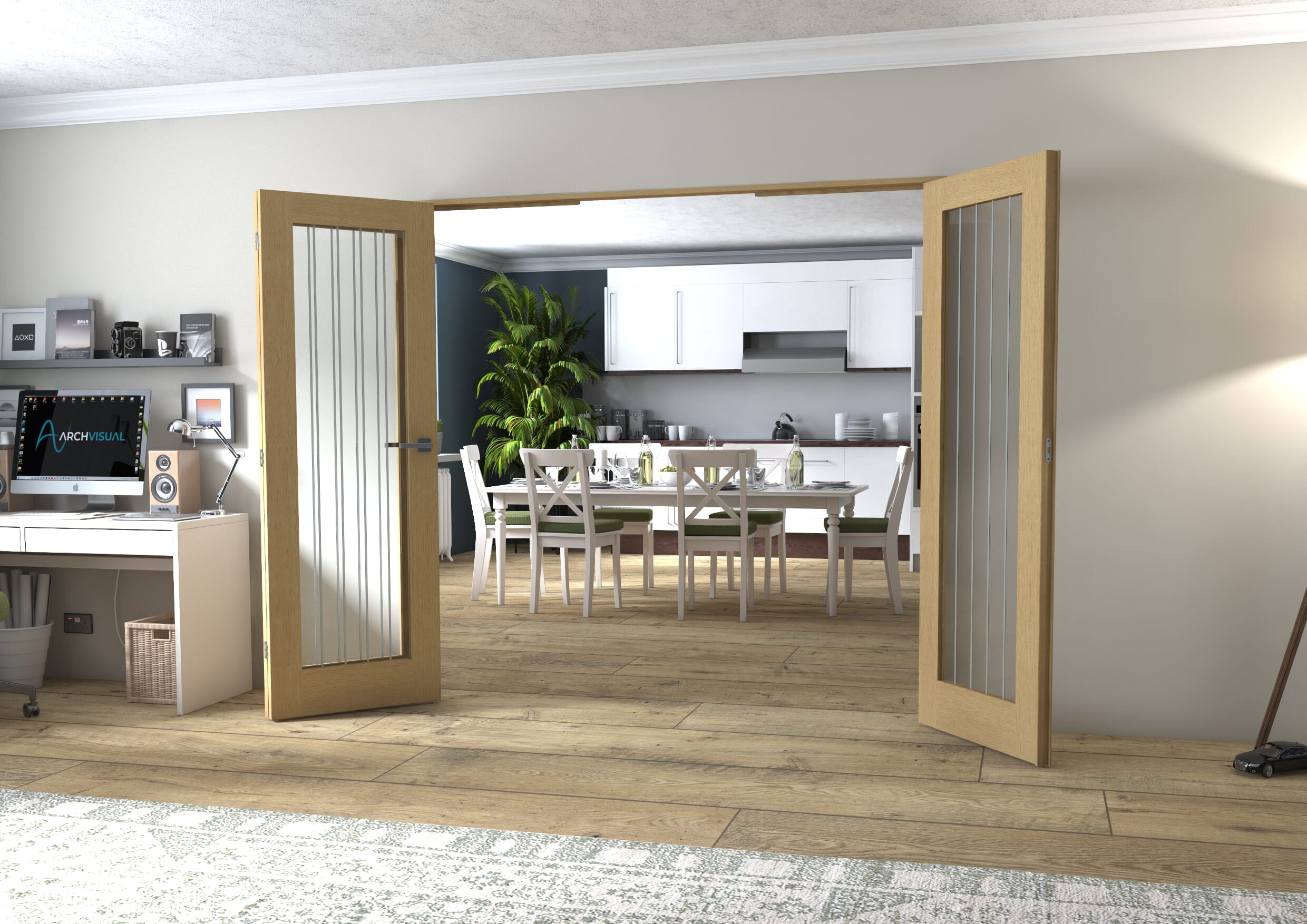 Mexicano Oak P10 Prefinished FrenchFold (2+1 x 686mm doors)