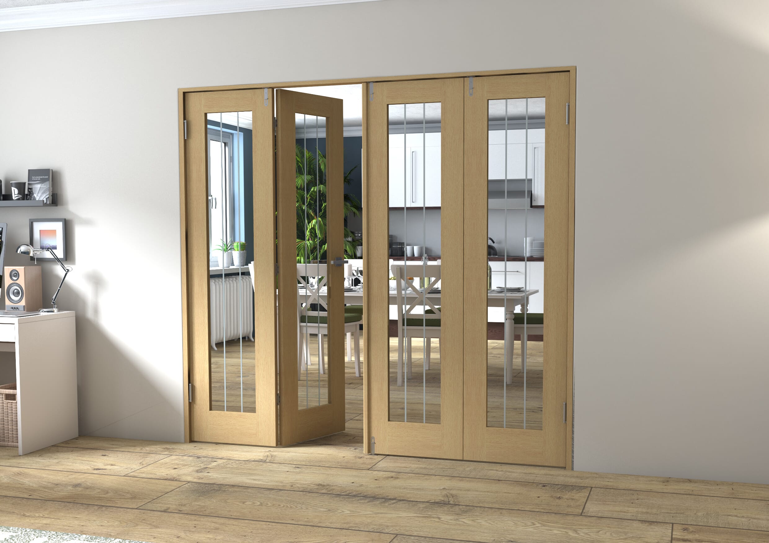 Mexicano Oak P10 Prefinished FrenchFold (2+2 x 533mm doors)
