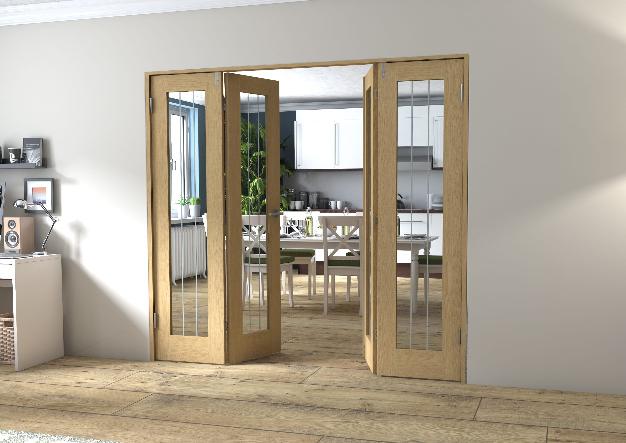 Mexicano Oak P10 Prefinished FrenchFold (2+2 x 533mm doors)