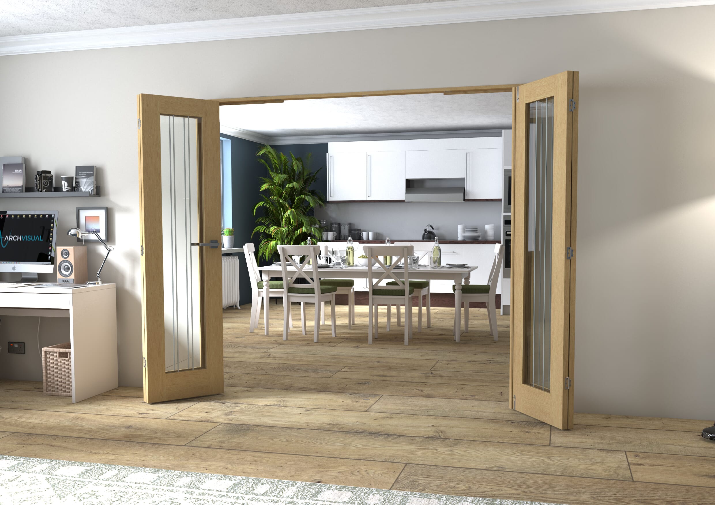 Mexicano Oak P10 Prefinished FrenchFold (2+2 x 533mm doors)