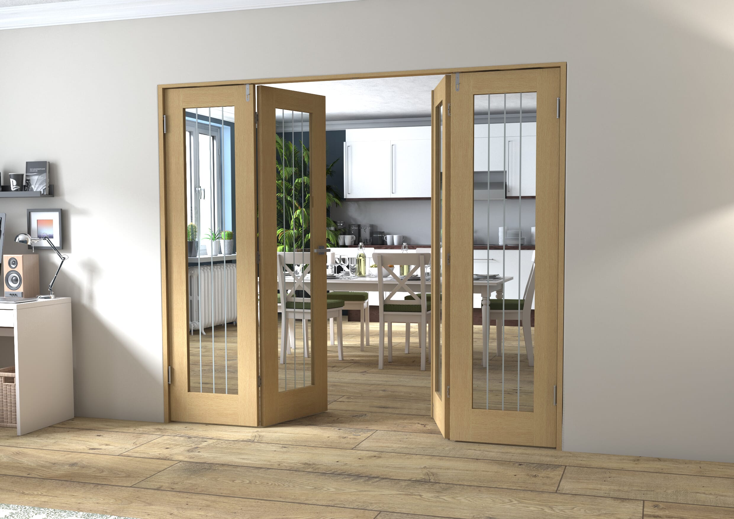 Mexicano Oak P10 Prefinished FrenchFold (2+2 x 573mm doors)