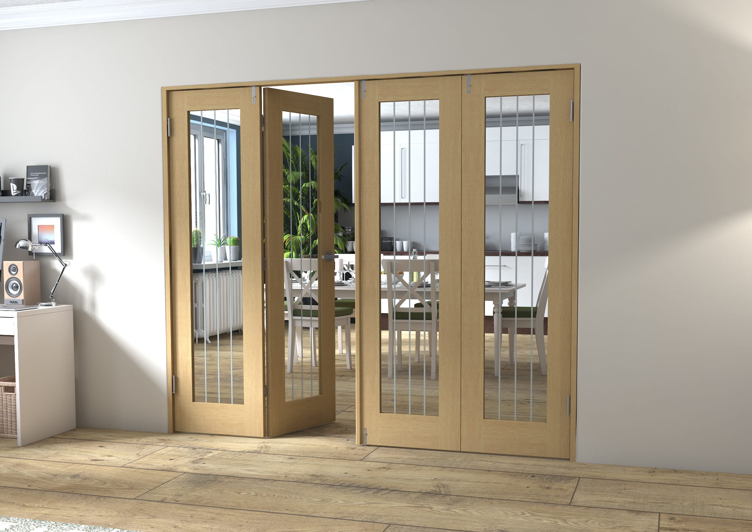 Mexicano Oak P10 Prefinished FrenchFold (2+2 x 573mm doors)