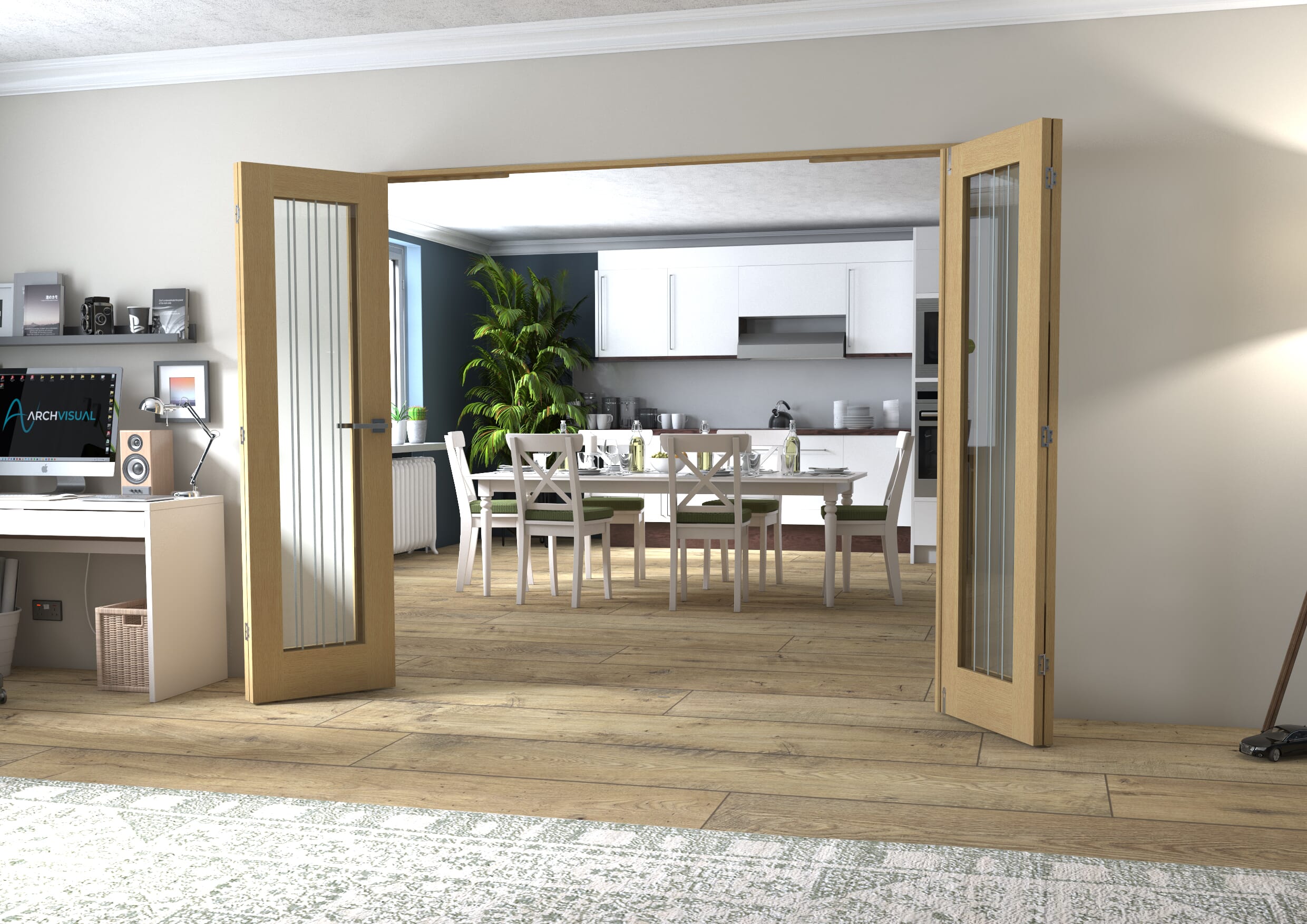 Mexicano Oak P10 Prefinished FrenchFold (2+2 x 573mm doors)