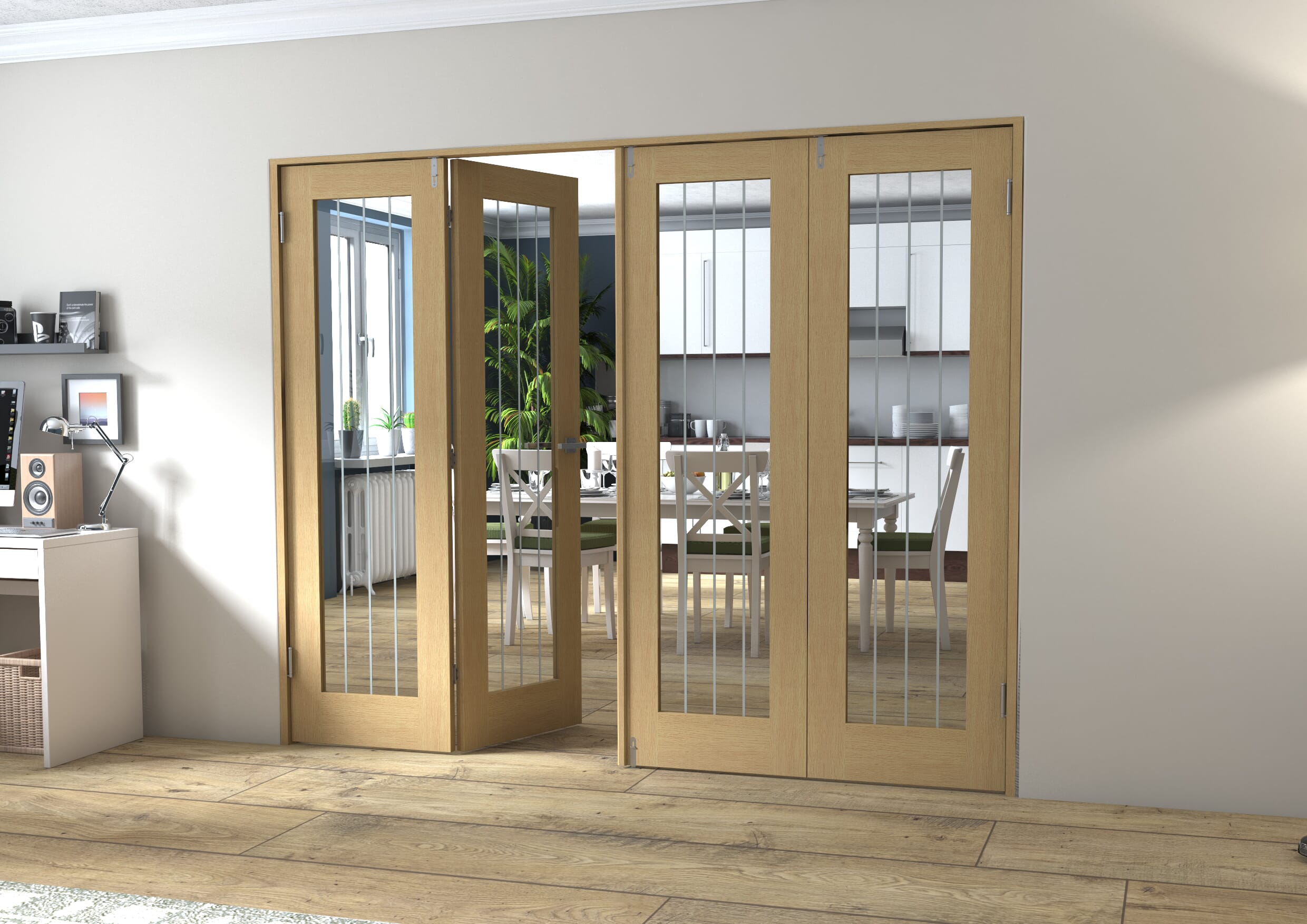 Mexicano Oak P10 Prefinished FrenchFold (2+2 x 610mm doors)