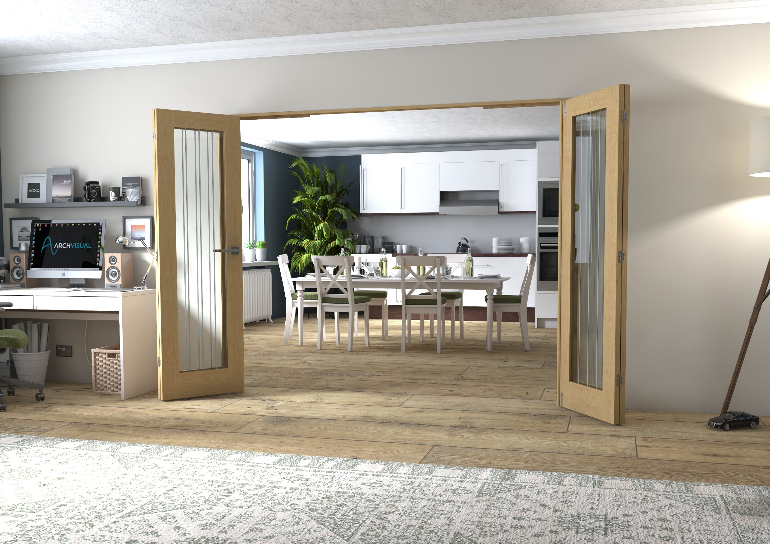 Mexicano Oak P10 Prefinished FrenchFold (2+2 x 610mm doors)