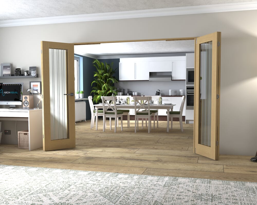 Mexicano Oak P10 Prefinished FrenchFold (2+2 x 610mm doors)