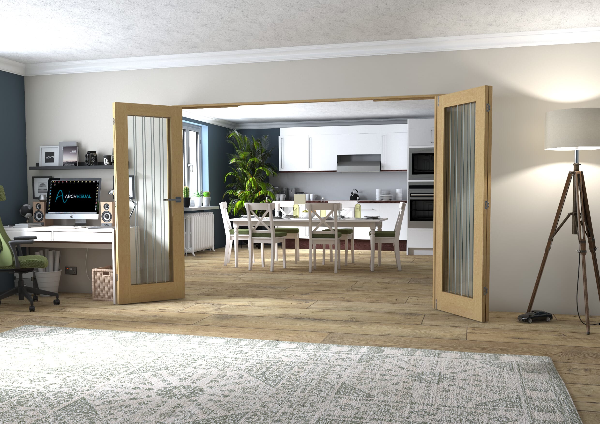 Mexicano Oak P10 Prefinished FrenchFold (2+2 x 686mm doors)