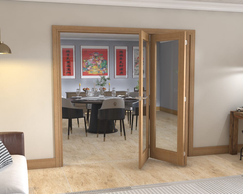 Glazed Oak - 3 Door Roomfold (3 x 27" doors)