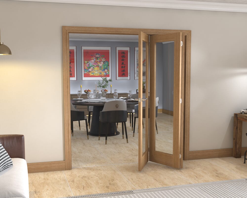 Glazed Oak - 3 Door Roomfold (3 x 24" doors)