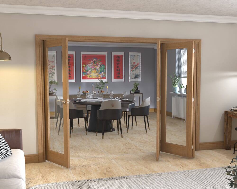 Glazed Oak - 4 Door Roomfold (4 x 27" doors)