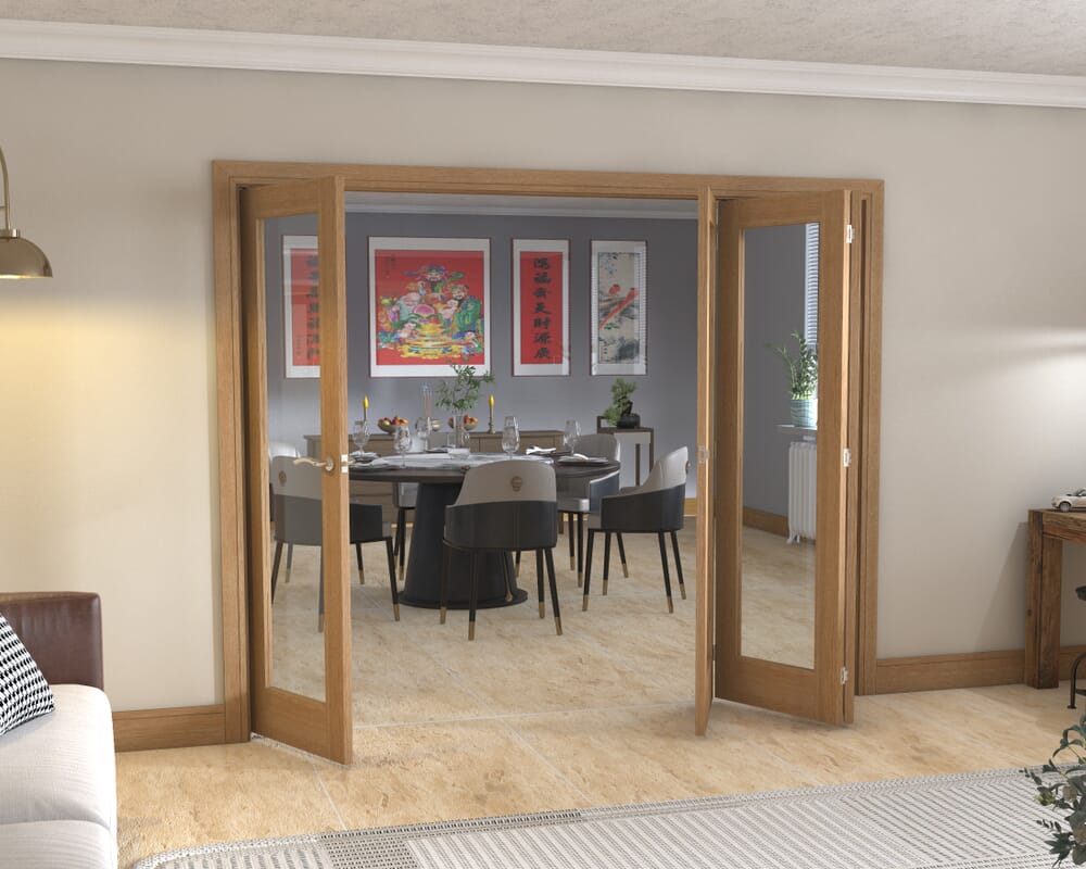 Glazed Oak - 4 Door Roomfold (4 x 24" doors)