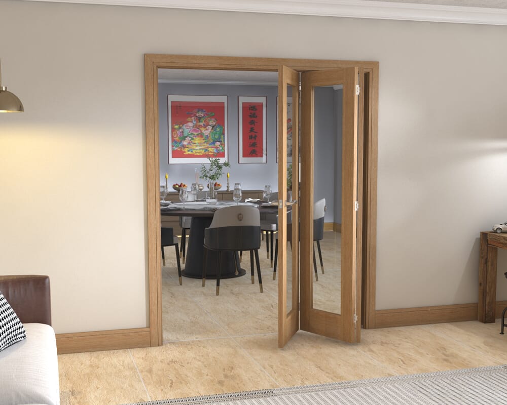 Glazed Oak - 3 Door Roomfold (3 x 21" doors)