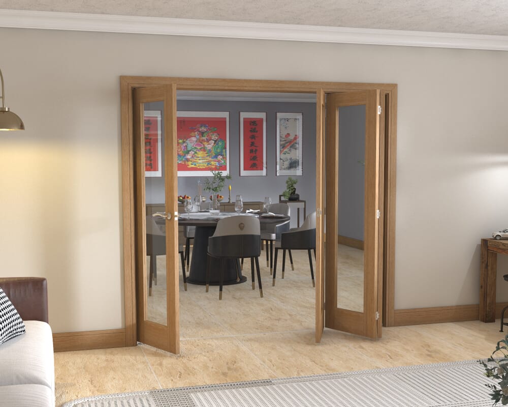 Glazed Oak - 4 Door Roomfold (4 x 21" doors)